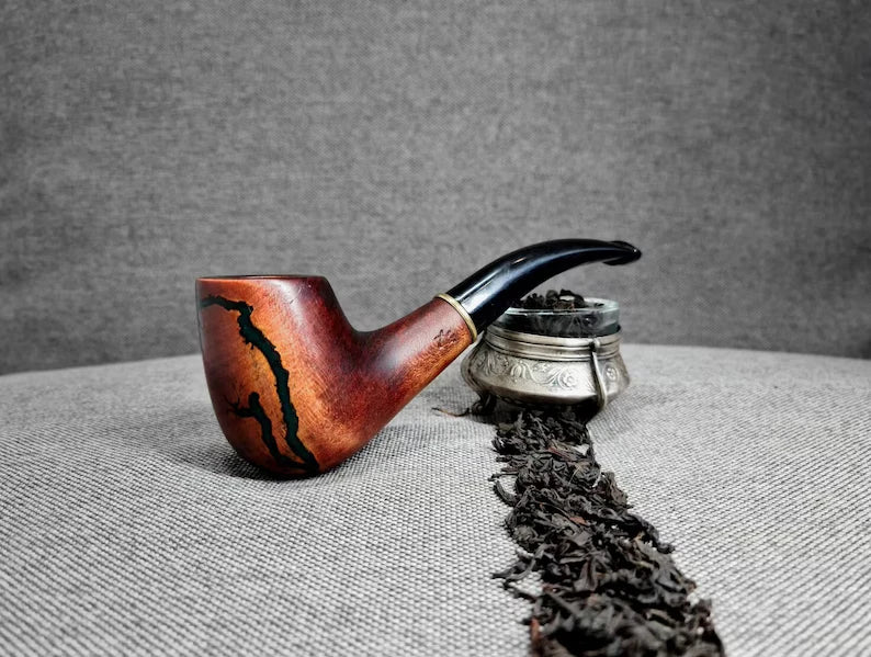 Elegant Handcrafted Artisan Rosewood Smoking Pipe with Stand Luxury Frosted Wood Tobacco Pipe