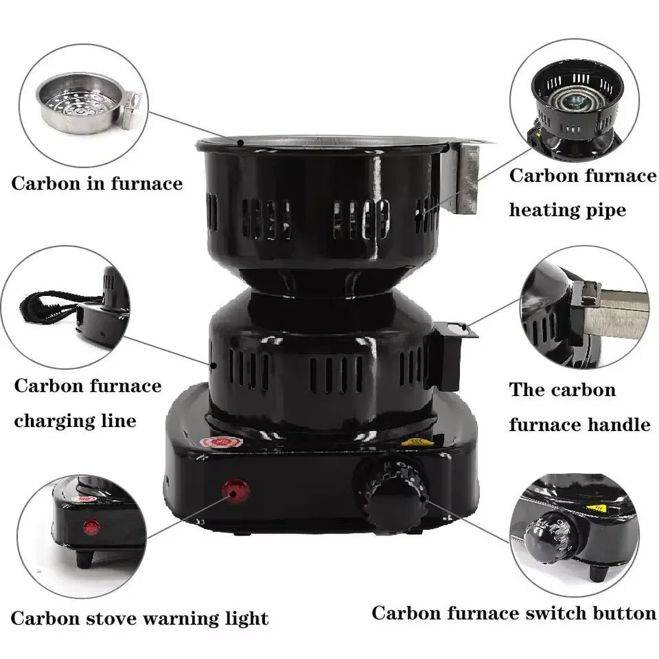 Professional Hookah Charcoal Heater Burner Lacquer Metal Portable